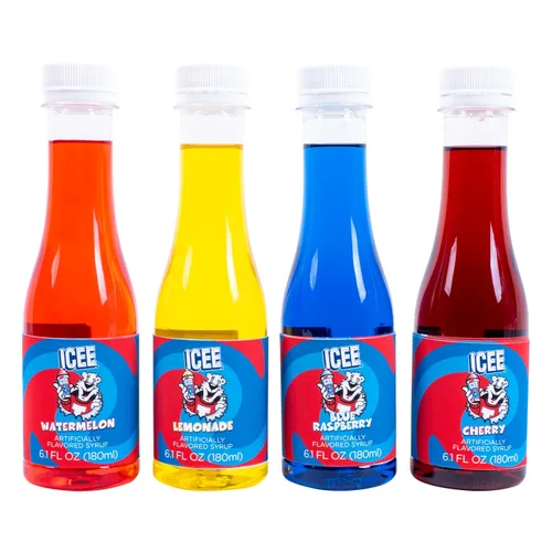 Vista 7 de ICEE Home - Máquina para hacer granizados para encimera, paquete de 4 jarabes ICEE y paquete de 20 vasos de papel y pajitas ICEE. Crea hasta 34