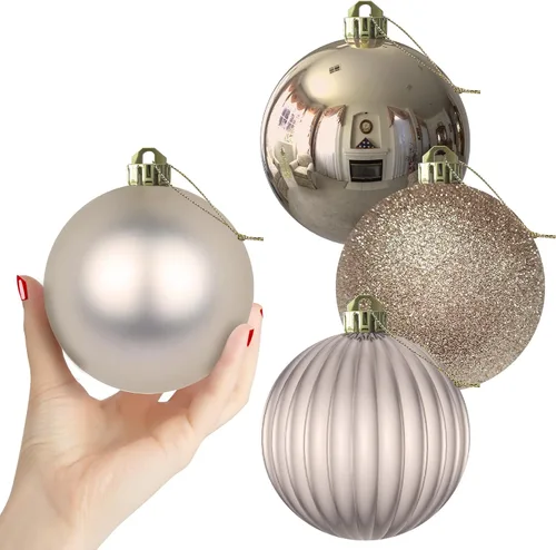 Vista 109 de Esferas pequeñas de bronce de 1.6 pulgadas para decoración del árbol de Navidad, adornos inastillables para cumpleaños, Halloween, vacaciones, boda
