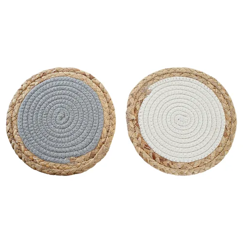 Vista 2 de Salvamantel DKD Home Decor Individual Algodón Fibra (20 x 20 x 1 cm) (2 Unidades)