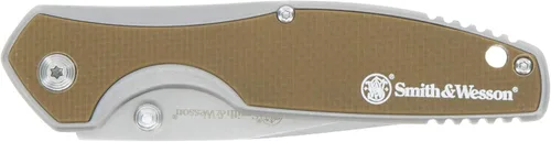 Vista 3 de Smith & Wesson Cleft 7.75in S.S. Assisted Folding Knife with 3.5in Drop Point Blade and Stainless/G10 Handle for Outdoor