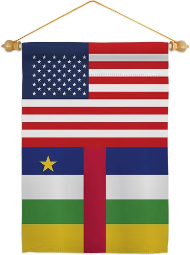 Vista 8 de Central African Republic US Friendship Burlap Burlap Garden Flag Regional USA American Alliance World Country Particular Area Small Decorative Gift