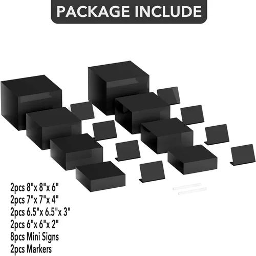 Vista 3 de Neatsure 8 piezas elevadores para buffet, elevadores de comida para mesa de buffet, soporte de exhibición para catering de postres, artículos
