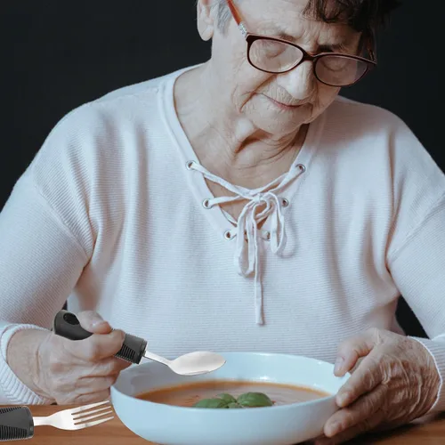 Vista 2 de Adaptive Utensils Set Weighted Tableware for Arthritis, Easy-to-Hold Stainless Steel Fork, Knife, Spoon