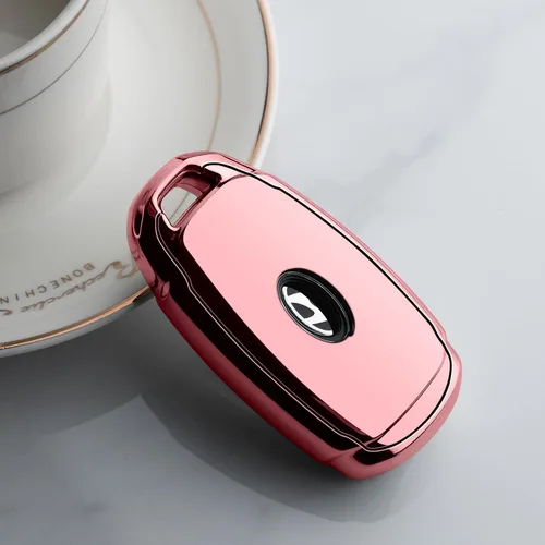Vista 4 de Funda para Llavero de Coche Compatible con Estuche de Llave Hyundai Protector Rosa Portallaves