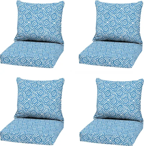 Vista 11 de Arden - Juego de cojines de asiento profundo para exteriores, 22x24, Alana Tile