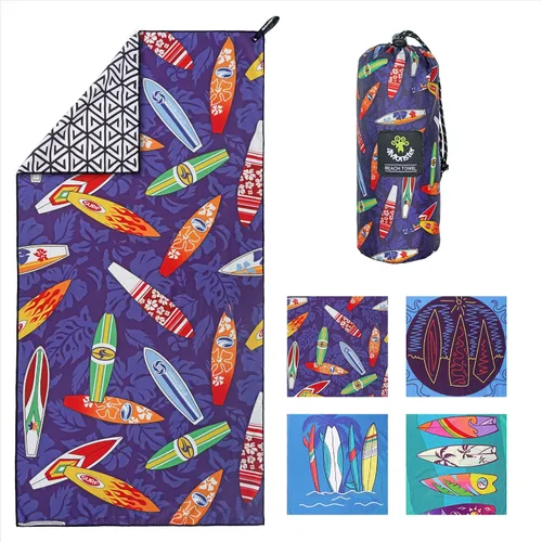 Vista 50 de 4Monster Toalla de playa de microfibra de secado rápido, toalla de viaje ligera súper absorbente para nadadores, toalla de camping sin arena 14