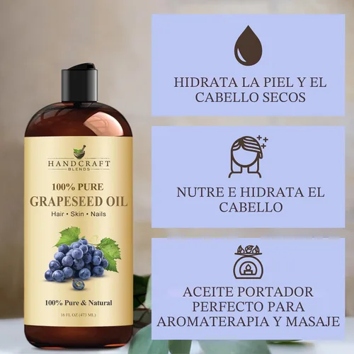 Vista 5 de Handcraft Blends - Aceite de semilla de uva - 16 onzas líquidas