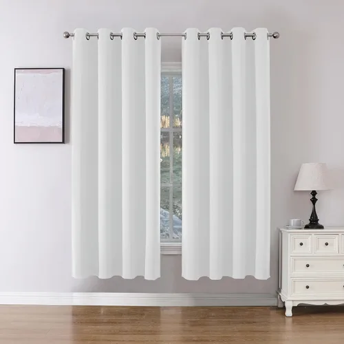 Vista 30 de Joydeco Cortinas opacas para dormitorio de 72 pulgadas de largo, 2 paneles de cortinas con aislamiento térmico para oscurecer la habitación