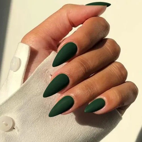 Vista 32 de Uñas postizas a presión color rosa bebé con forma de almendra, 48 piezas, uñas postizas gruesas neutras para mujeres, uñas de almendra medianas a