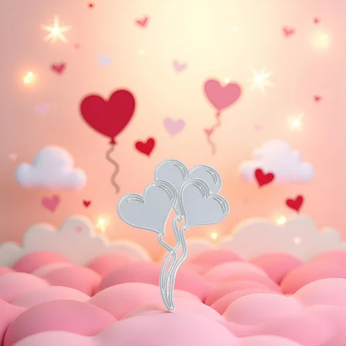 Vista 3 de Plantillas troqueladas de metal con diseño de corazón y corazón, plantillas para álbumes de recortes, plantilla de grabado para tarjetas del día