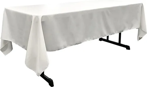 Vista 85 de LA Linen Mantel rectangular lavable de popelín de poliéster, resistente a las manchas y a las arrugas, cubierta de mesa 60x84, mantel de tela