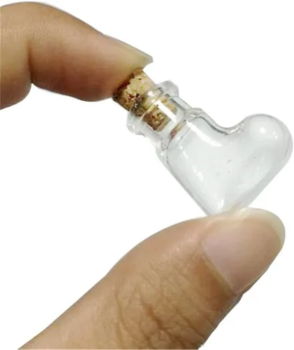 Vista 15 de Mini lindas botellas de vidrio colgantes con forma de estrella, pequeñas botellas colgantes con corcho, tarros de bricolaje, frascos de regalo, 10