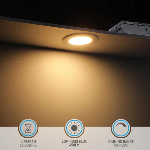 Vista 2 de TORCHSTAR Serie Básica - Paquete de 12 luces LED empotrables ultradelgadas de 3 pulgadas con caja de conexiones, CRI90, aluminio