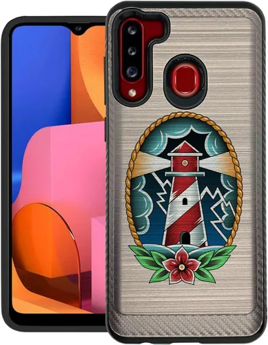 Vista 9 de CasesOnDeck - Carcasa resistente compatible con Samsung Galaxy A21 y A21 (armadura cepillada)