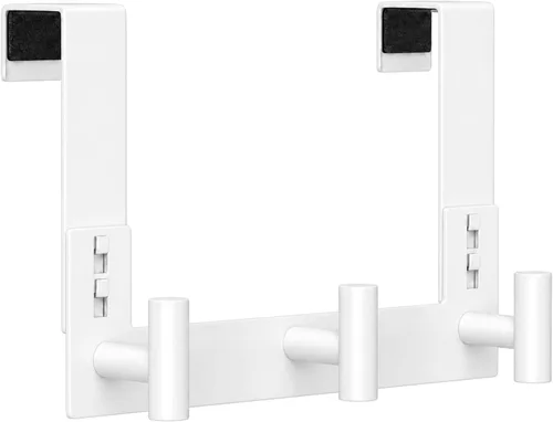 Vista 13 de HUFEEOH Paquete de 1 soporte negro para puerta con 4 ganchos en T