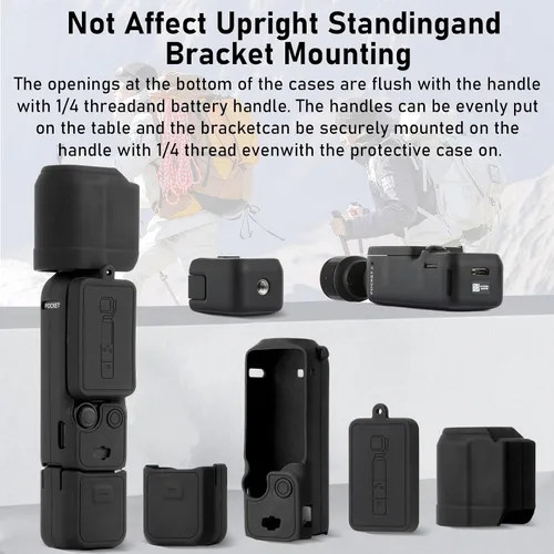 Vista 5 de Funda de silicona para osmo Pocket 3 Funda protectora para DJI Pocket 3 Protector de lente resistente a los arañazos Funda compatible con DJI OSMO