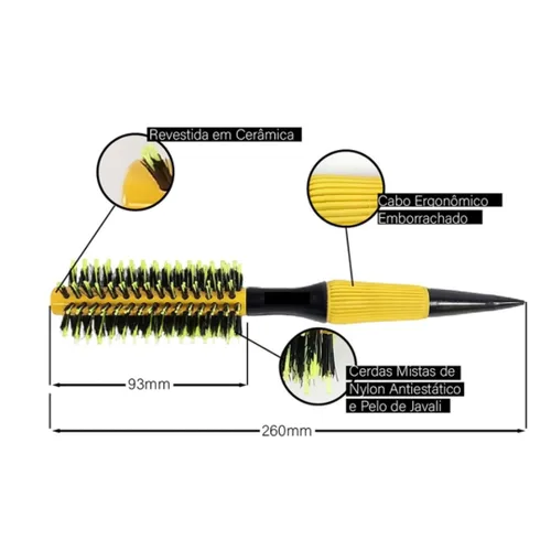 Vista 3 de Cepillo de pelo brasileño profesional (C1134) - Negro, todo tipo de cabello, adultos, unisex