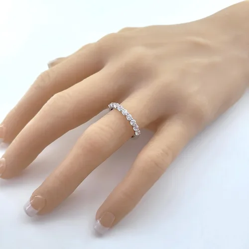 Vista 4 de NANA Jewels Anillos de boda de diamantes de imitación de 1.00 quilates, alianza de aniversario, conjuntos de boda para mujeres en plata, 10K o 14K