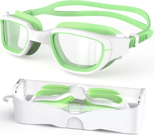 Vista 20 de Gafas de natación para niños, gafas de natación para niños de 6 a 14 años, gafas de piscina con protección UV antivaho para niños y niñas