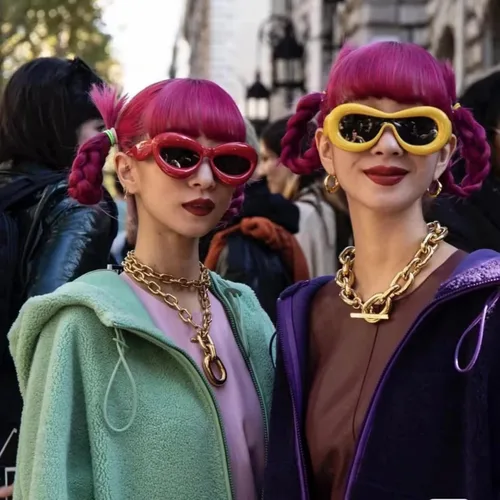 Vista 3 de Paquete de 3 lentes de sol Y2K de gran tamaño con montura gruesa para mujeres y hombres, UV400 grandes