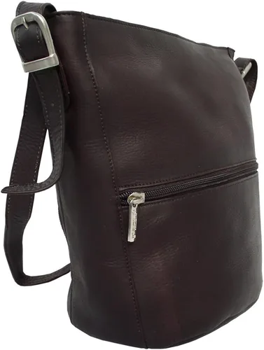 Vista 2 de Piel Leather Bolsa de cubo, Chocolate, Bolsa de cubo