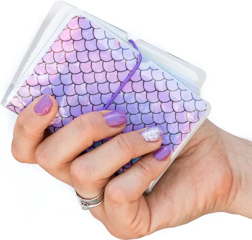 Vista 6 de Soporte para tarjetas de crédito para mujeres, soporte para cupones de tarjetas de fidelidad y organizador con 32 ranuras para tarjetas, Sirena