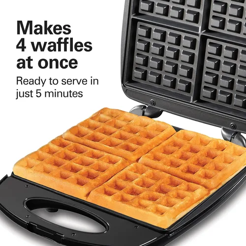 Vista 2 de Hamilton Beach, (26020) Wafflera estilo belga, 4 piezas