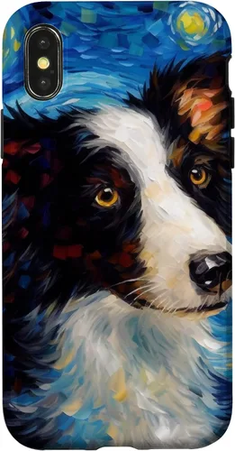 Vista 5 de iPhone 16 Border Collie Starry Night Van Gogh Border Collie Case