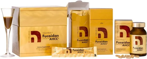 Vista 5 de Fucoidan Powered with AHCC Suplemento inmunitario de algas marrones con alta pureza Mekabu Mozuku Agaricus 1 botella - 160 cápsulas vegetales