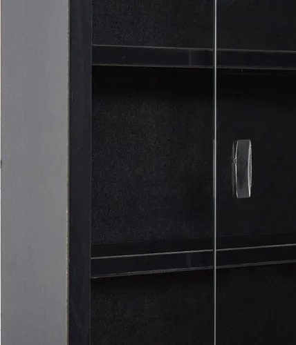 Vista 9 de HOMCOM Armario de exhibición de 5 niveles, armario con puerta de vidrio y estantes ajustables, exhibidor montado en la pared para cuarto