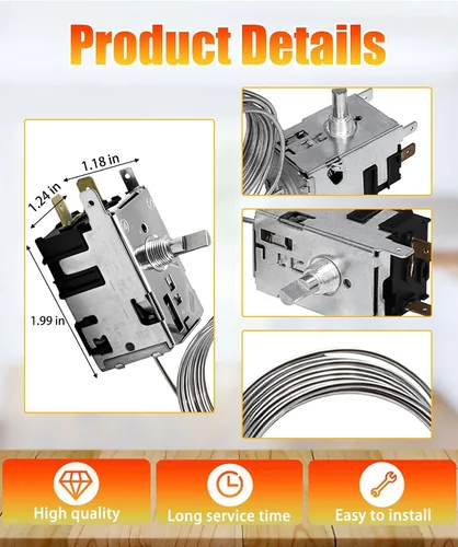 Vista 4 de 800366 Control de temperatura con accesorio compatible con refrigerador verdadero, reemplaza 077B6806, 077B7172, 988282 y más.