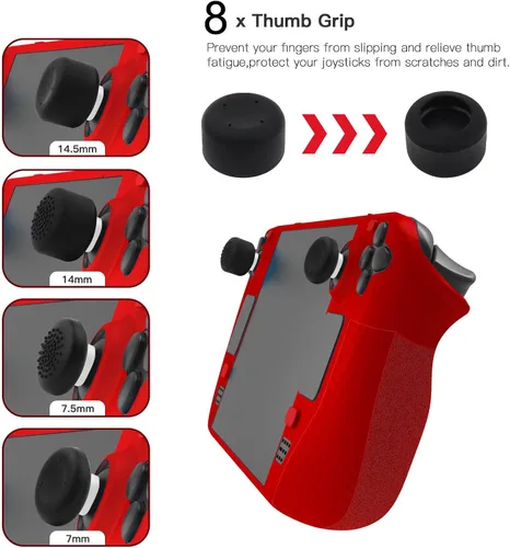 Vista 2 de ROTOMOON Funda protectora de silicona suave mejorada con 8 agarres para pulgar para accesorios de cubierta de vapor