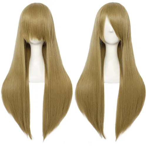 Vista 103 de anogol Vocaloid 32" 80 cm de largo recto de Cosplay peluca Pelucas Para Fiestas Halloween, Anaranjado