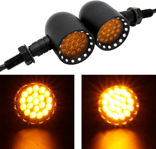 Vista 14 de FATECIM 2 luces LED de señal de giro para motocicleta, luces de conducción de alta resistencia, intermitentes traseros para Bobber Harley, Honda