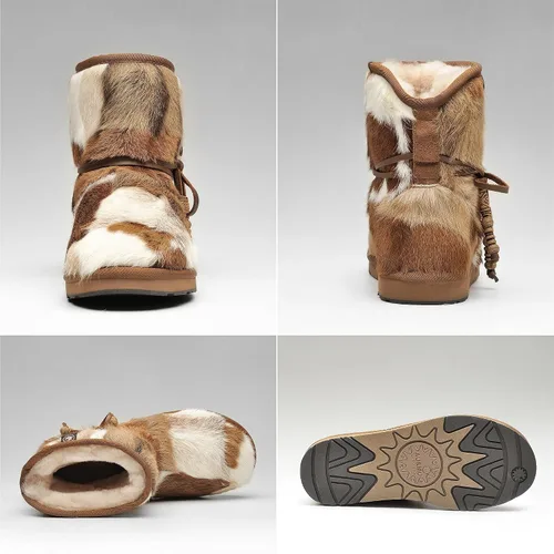 Vista 3 de AU&MU Womens Casual and Versatile Warm Simple Snow Boots
