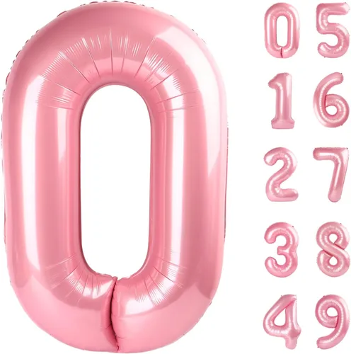 Vista 141 de Globo negro de 40 pulgadas con números del 0 al 9 (cero-nueve), globo de cumpleaños de gran tamaño, globo de helio de aluminio con números grandes
