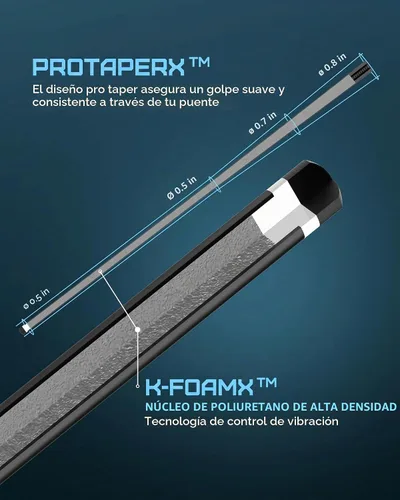 Vista 4 de KONLLEN 2.0 Carbon Fiber Pool Cue, Low Deflection Pro Taper 005 AK75-blanco