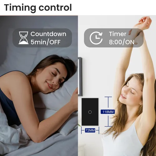 Vista 6 de Interruptor de luz inteligente, necesita cable neutro, una sola
