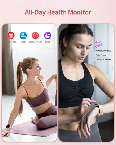 Vista 3 de RIVERSONG Reloj inteligente redondo para mujer, rastreador de actividad de 1.52 pulgadas con respuesta/hacer llamada/voz AI para iPhone Android, más