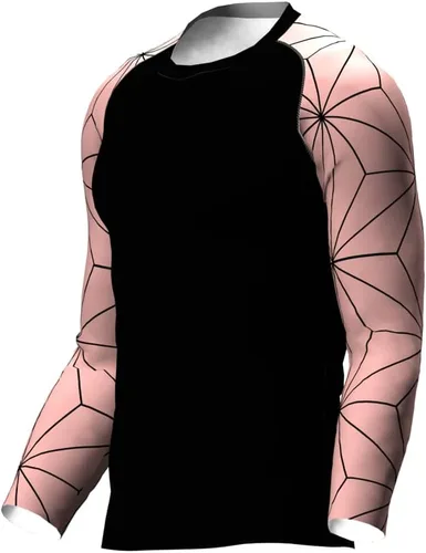 Vista 3 de Demon Slayer Inspired Rash Guard Kimetsu no Yaiba Sudadera con capucha Nezuko Jiu Jitsu Camisa de manga larga