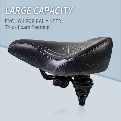 Vista 4 de YLG Asiento de bicicleta cómodo de gran tamaño para ciclista casual Sillín de bicicleta grande, amortiguación firme, para mujeres y hombres