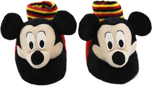 Vista 2 de Disney Mickey Mouse - Pantuflas de felpa 3D para niños pequeños