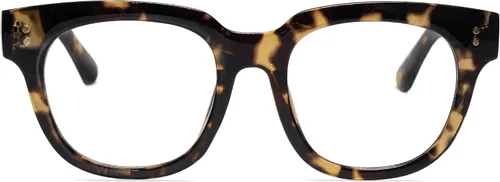 Vista 9 de SOJOS Oversized Square Anti Blue Light Blocking Glasses for Women Thick Computer Eyeglasses Double Metal Studs SJ5053B