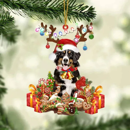 Vista 13 de Nazenti Adorno de Navidad personalizado de reno de Alaskan Malamute – Adorno de perro personalizado para amantes de las mascotas, acrílico plano