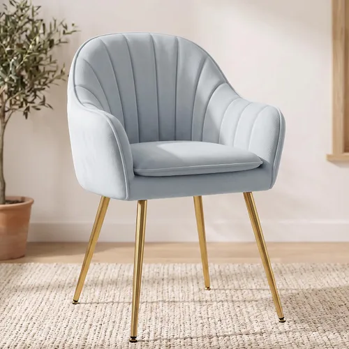 Vista 12 de Vanity Chair, White Vanity Chair with Back, Comfy Makeup Chair for Bedroom Beige