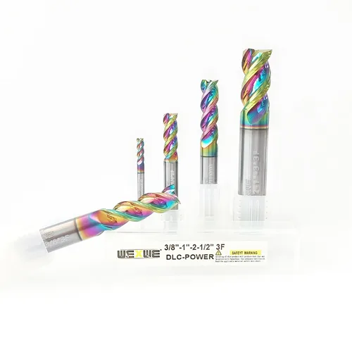 Vista 14 de Juego de fresas de extremo cuadrado de carburo WEXWE Tools Serie DLC, revestimiento tipo diamante, fresa para aluminio, cobre, aleaciones