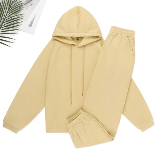 Vista 2 de KYLASIEN Conjunto de 2 piezas de sudadera de forro polar de manga larga para mujer