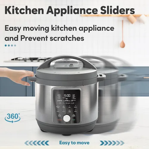 Vista 2 de 8 piezas deslizantes de electrodomésticos para cocina, color negro, autoadhesivos, pequeños electrodomésticos de cocina, fáciles de mover y ahorrar