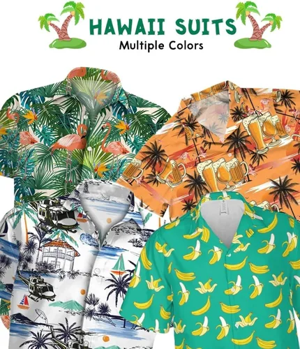 Vista 7 de LEVENTINO Camisa hawaiana de verano de Bulldog Inglés, camisa de manga corta con botones para verano, amante de los perros DG124h19, Multi, XXL