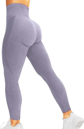 Vista 85 de HIGORUN - Leggings sin costuras para mujer, moldeadores, con diseño gráfico de sonrisas, de cintura alta, para el gimnasio, yoga o hacer ejercicio